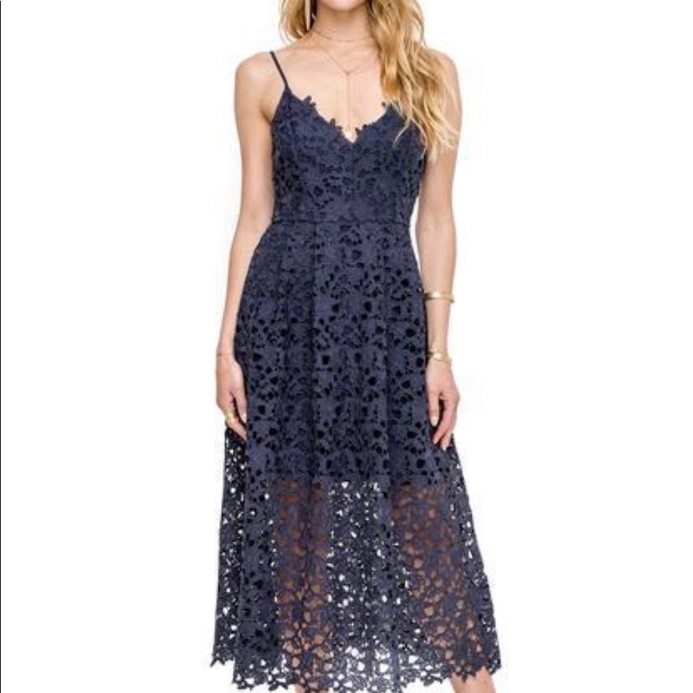ASTR Lace A Line Midi Dress